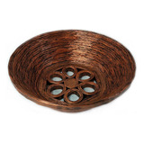 Plato Decorativo Flor Cobre O Cesta De Pared 25 X 8 Cms. 