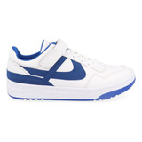 Tenis Panam Color Blanco Con Detales En Azul Para Hombre