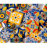 Azulejo De Talavera Mexicana 6 Kg Mosaico 10cmx10cm Colorido