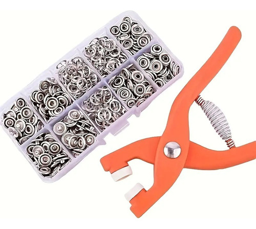 Set De Remachadora + 50 Broches Botones Snap De Metal 