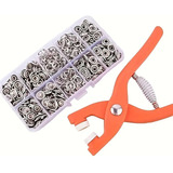 Set De Remachadora + 50 Broches Botones Snap De Metal 