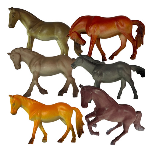 Brinquedo Cavalo Kit 6 Animais Miniatura Envio Imediato Prom