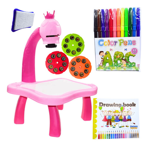 Kit Mesa Projetora Desenhos Lousa Magica Infantil C/ Canetas