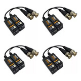 Kit 4 Par Conversor Balun Passivo Engate Rápido 8mp Full H