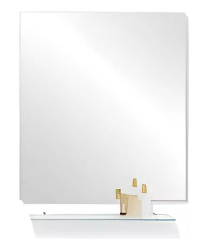 Espejo Pulido + Repisa De Baño Rectangular 0.50 X 0.60 + Kit