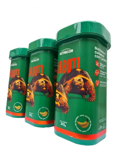 Ração Jabuti Nutricon 945gr C/banana Kit 3 Unidades 315gr