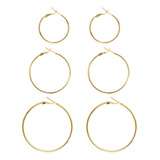 Aretes De Aro Grandes De Oro Para Mujer, Hipoalergénicos, .