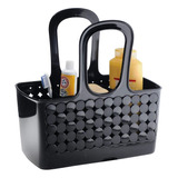 Interdesign Orbz Divided Bath Shower Tote, Small, Black