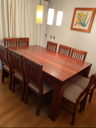 Comedor Madera Rauli 10 Sillas 