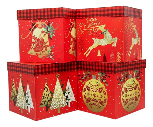 Caja Plegable Navidad Classic 30x30x12 - ¡gigante!