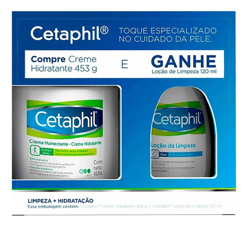 Creme Hidratante Cetaphil 453g Locão Limpeza120ml - Galderma