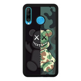 Funda Protector Para Huawei Oso Brick Camuflaje Verde Negro