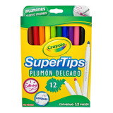 Crayola Supertips Clásicos Plumones Lettering Lavables 12pz