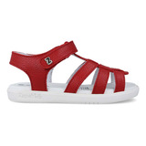 Sandalias Huaraches Zapakids Flex Niña Piel Casual Rojo (15.