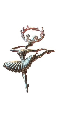 Anillo Corona Y Dije Bailarina Primadonna Ballet Danza Plata