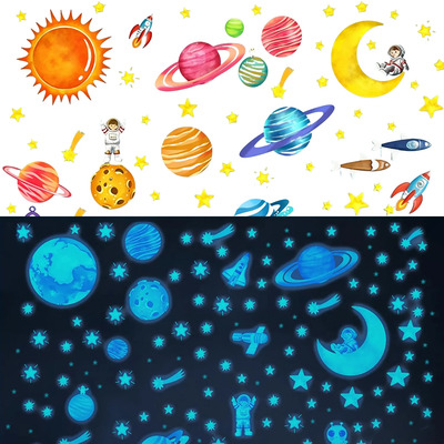Vinil Decoración Infantil Pegatinas Luminosas Astronauta | MercadoLibre