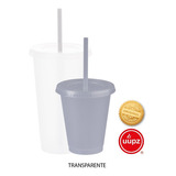 70 Vasos Reusables Con Popote Para Bebida Fría Mini 16 Oz Color Transparente