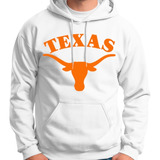 Sudadera Texas Longhorns Hoodie, Universidad, Unisex Blanca