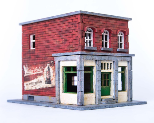 Diorama Mdf Loja Estilo Europeu Kit - Escala 20mm