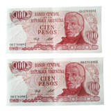 2 Billetes 100 Pesos E Arg 1978 Bottero 2410 - S/c Y Correl