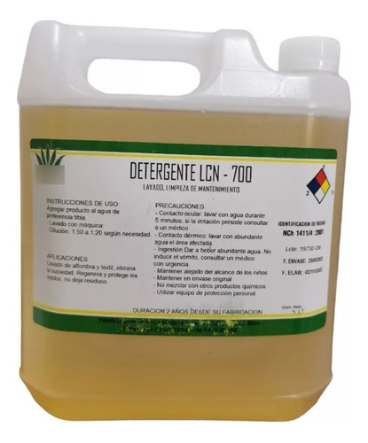 Detergente Lcn-700 Alfombras Textil Tapiz Alto Poder 5lt