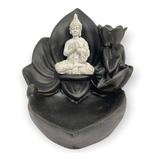 Incensário Cascata Buda Meditando + 10 Incensos Cone 