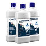 Kit Com 3 Shampoo Clorexidina Dugs 500ml Cães E Gatos