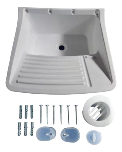 Tanque Plástico 15 Litros Branco Com Kit Válvula Para Lavar