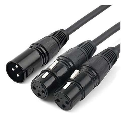 Tisino Xlr Y-splitter Cable, Dual Female Xlr To Male Xlr Mic