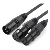 Tisino Xlr Y-splitter Cable, Dual Female Xlr To Male Xlr Mic