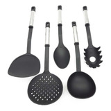 Set * 5 Utensilios Teflon Mango Acero Crystal Rock Oferta