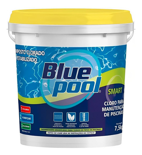 Kit Teste Cloro 3em1 Multiação P/ Piscina Bluepool Smart 