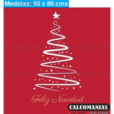 Vinilo Decorativo Arbol De Navidad + 100 Copos Blancos