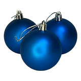Kit 15 Bolas Fosca De Natal Azul 6cm Decoração