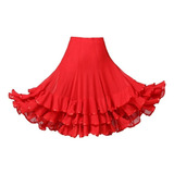 Elegante Vestido De Baile Flamenco Falda Grande Columpio -