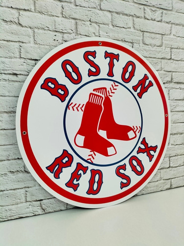 Vintage Boston Red Sox Letrero De Metal Estilo Antiguo