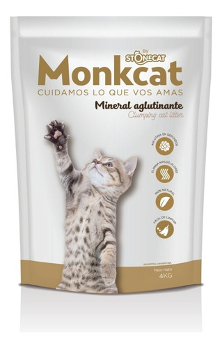 Piedras Arena Mineral Aglutinante Para Gatos 4kg Monkcat Pet