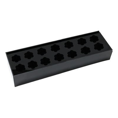 Florero Rectangular Acrílico Largo 35 X 10 X 6,5 Cm Con 14 O