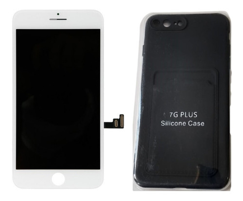 Tela Lcd Touch Compatível iPhone 8 Plus Branco E Capinha