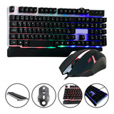 Kit Teclado E Mouse Gamer Usb Led Colorido