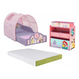 Cama Infantil Play Toldo Juguetero Y Colchon Disney Princess