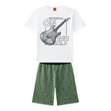 Conjunto Kyly Infantil Juvenil Masculino Verão Guitar 4 A 16