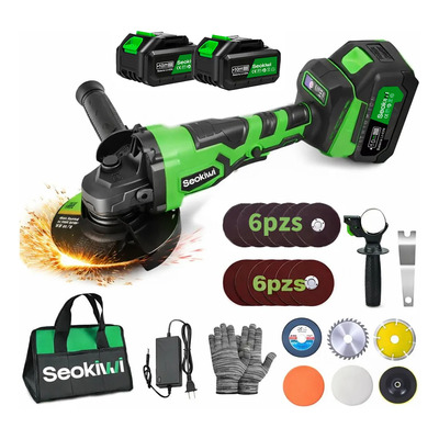 Amoladora Angular Inalámbrica Pulidora 21v 2baterías Seokiwi | Envío gratis