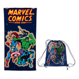 Toalla Playera Avengers + Morral Cordel 