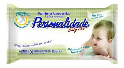 Toalha Umedecida Aloe Vera Personalidade Pacote 100 Unidades