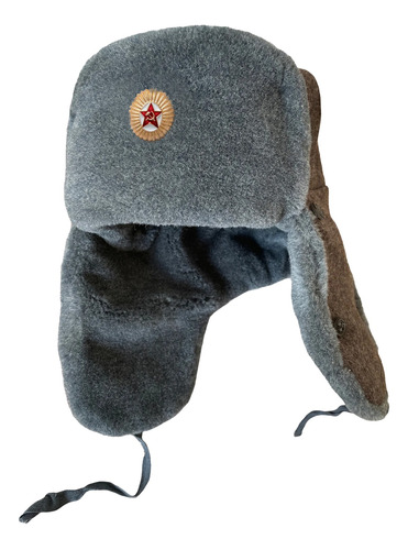 Gorro Ushanka Soviético Urss Ruso Genuino Y Emblema Militar