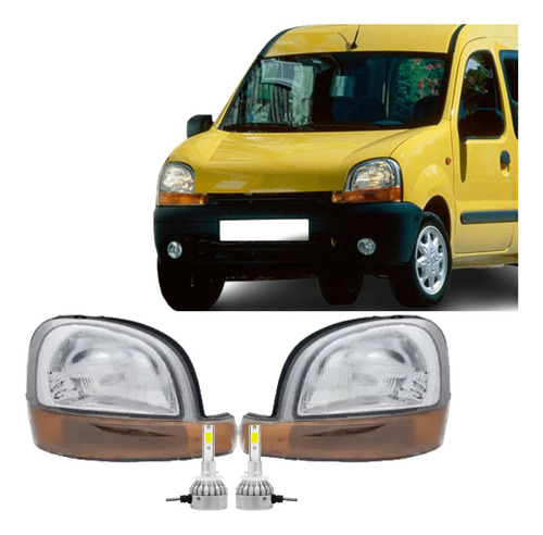 Juego Optica Renault Kangoo 2002 2003 G/ambar + Cree Led