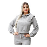 Conjunto Moletinho Básico Confortável Inverno Frio Feminino