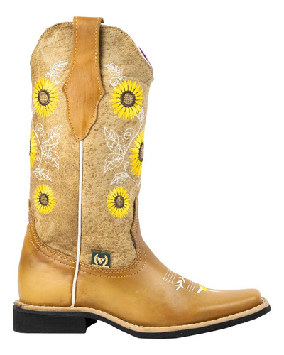 Botas Vaqueras Para Mujer Rodeo/flores Tubo Alto