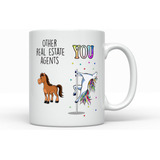 Taza De Café Con Diseño De Unicornio Vs Real Estate Agent, I